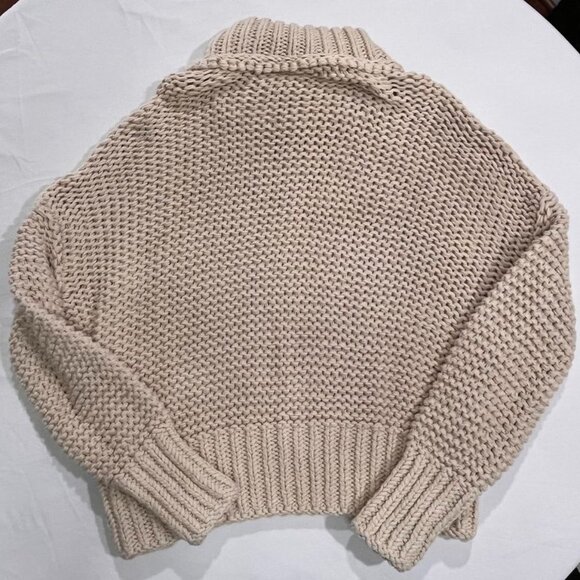 Free People My Only Sunshine Chunky Knit Cowl Neck Sweater Tan Small - Picture 8 of 8
